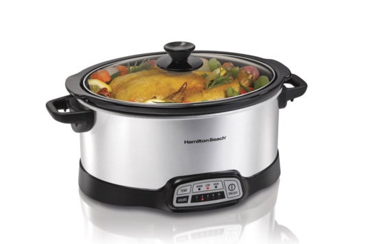 Stainless steel Hamilton Beach 7-quart slow cooker.
